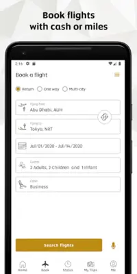 Etihad Airways android App screenshot 1